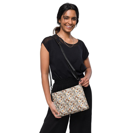 Bolso bandolera, bolso de mano con estampado floral de crochet, bonito bolso de mano tipo sobre para el día a día, informal, elegante, a la moda