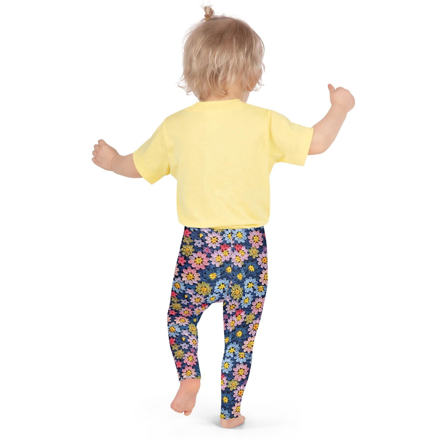 Kid&#39;s Leggings, Crotchet kid back to school fashion style cute floral print stretchy fabric vibrant color pants for school park playground