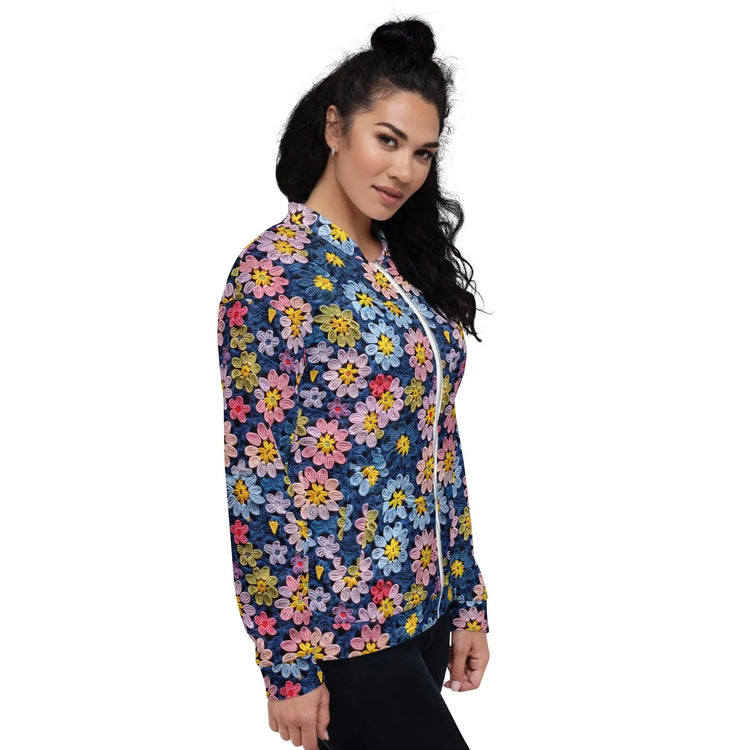 Unisex Bomber Jacket, Stylish crochet classy casual dressy elegant feel pair with jeans skirt or over dress hoodie or anything simple coat