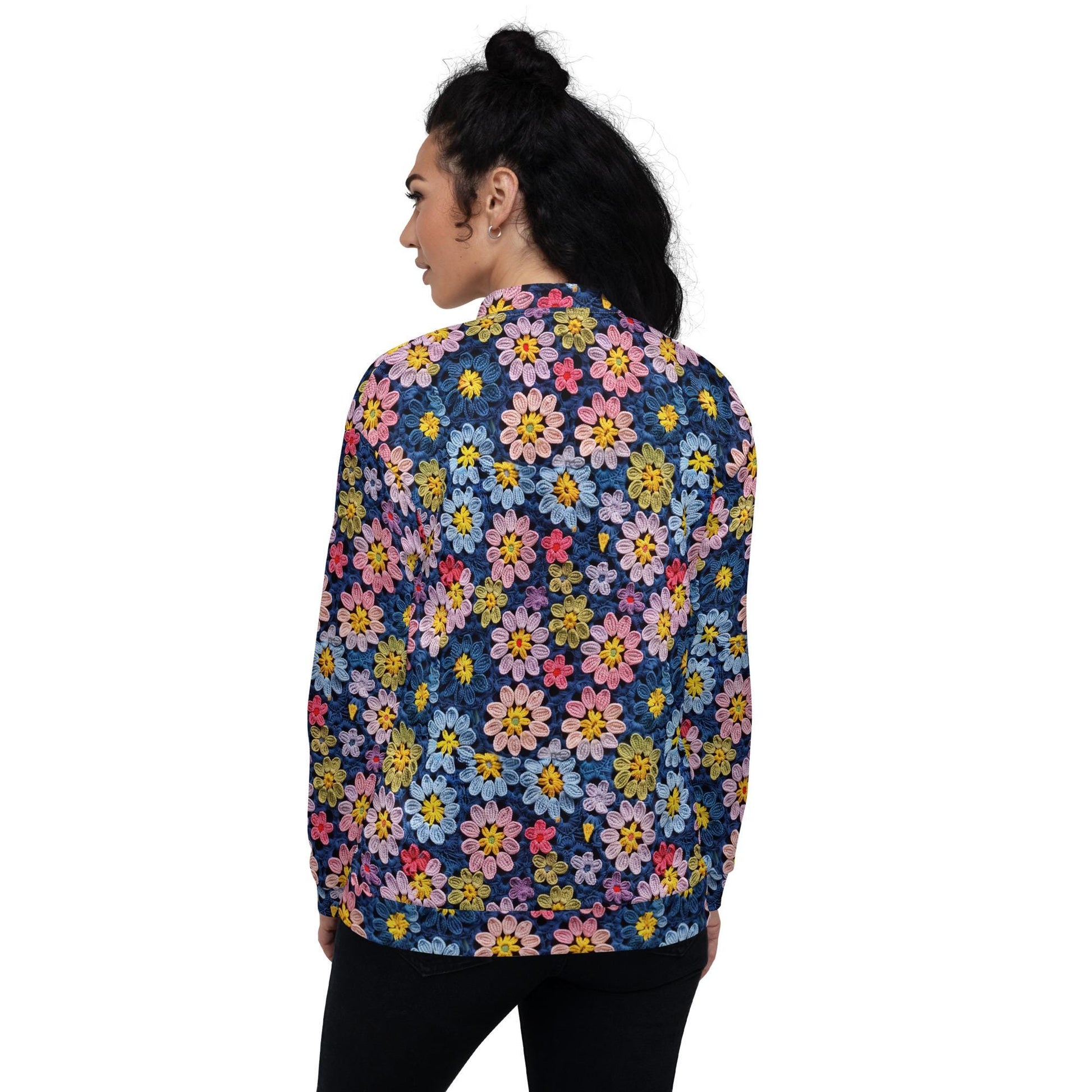 Unisex Bomber Jacket, Stylish crochet classy casual dressy elegant feel pair with jeans skirt or over dress hoodie or anything simple coat