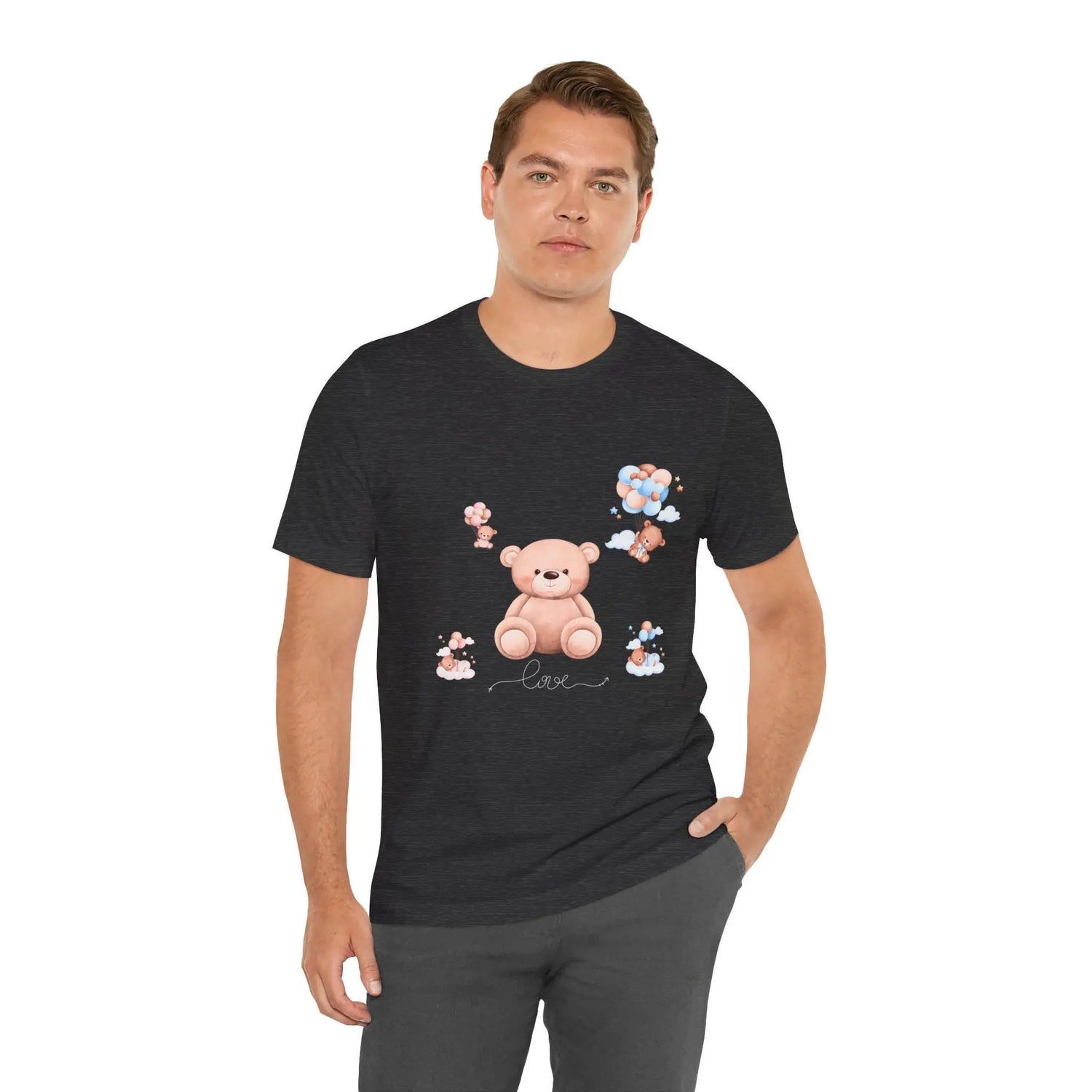 Unisex Teddy Bear Shirt, Cute female male back to school casual everyday jean minimilist simple teddy bear Tee