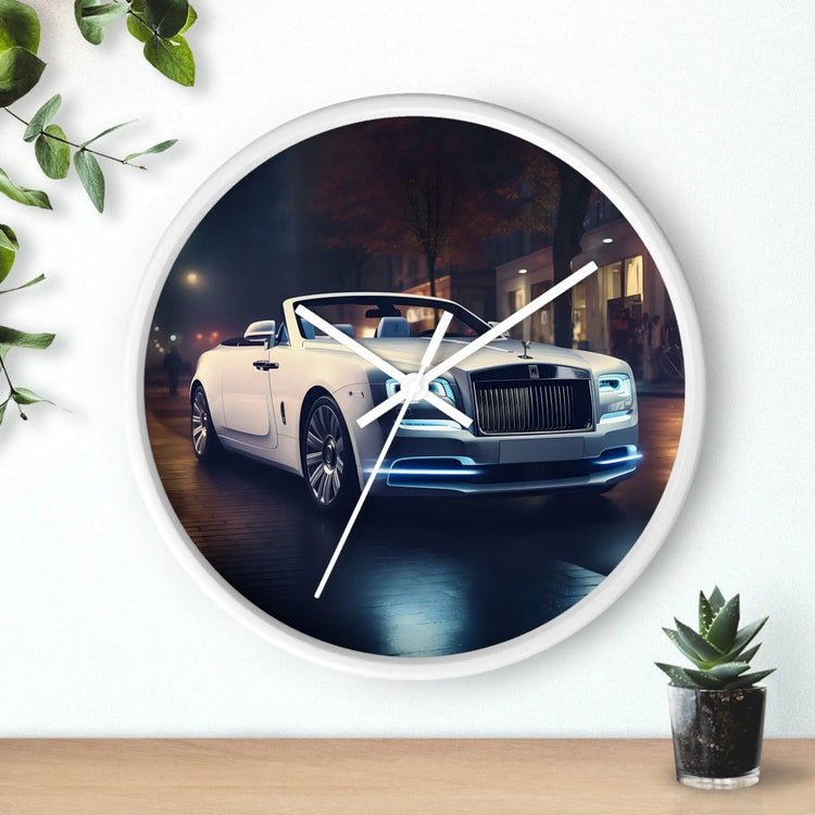 Wall Clock, Rolls-Royce white stylish timepiece fancy luxury high-end designer room decor Wall Clock The Aurora Touch