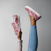 Women’s slip-on canvas shoes, Pink floral pattern pretty all day wear casual office work walking slip on stylish female sneaker shoes