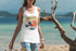 Women Blue Ocean Racerback, Female Summer casual beach every day relax lounge clothing wear for girl