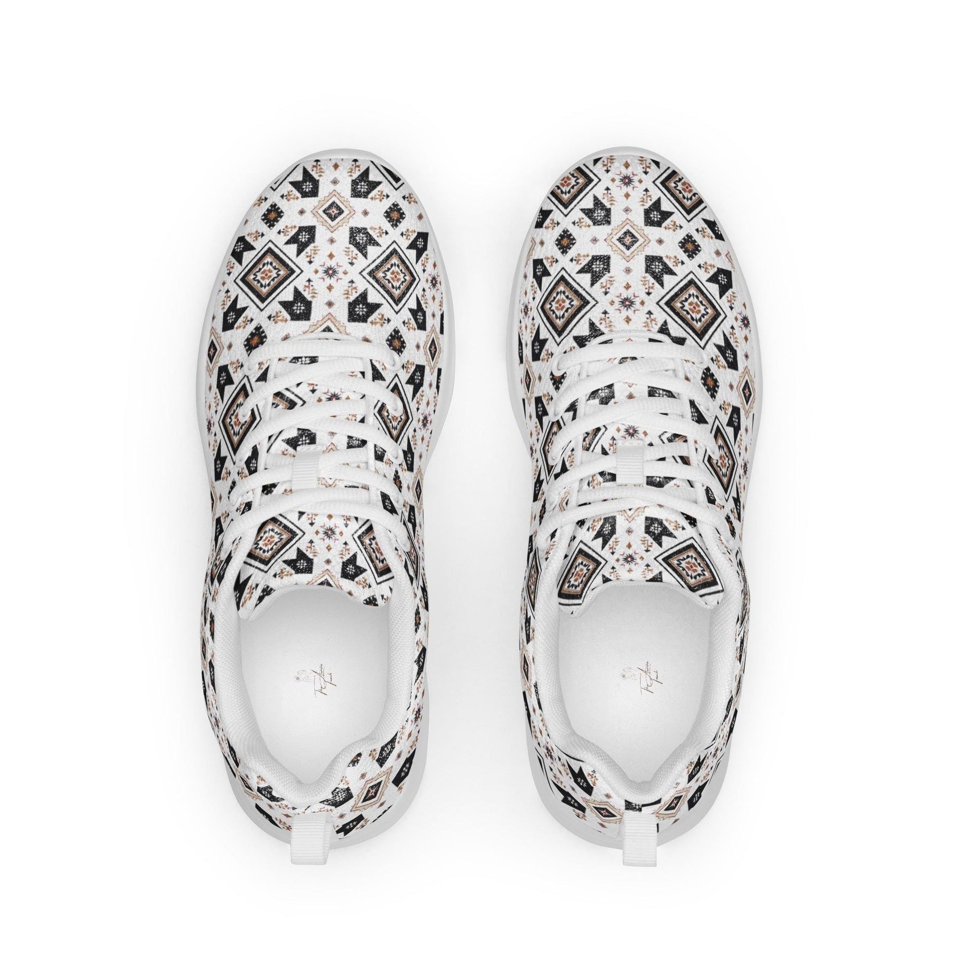 Women’s athletic shoes, Tribal all over print pattern design casual sport school work walking comfy soft lace up stylish tennis shoe