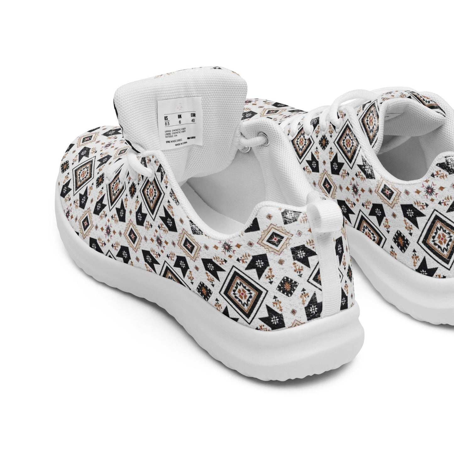 Women’s athletic shoes, Tribal all over print pattern design casual sport school work walking comfy soft lace up stylish tennis shoe