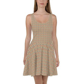 Young Lady Dress, Casual fun sexy club dinner soft elegant tribal pattern versatile all occasion short flared dress The Aurora Touch