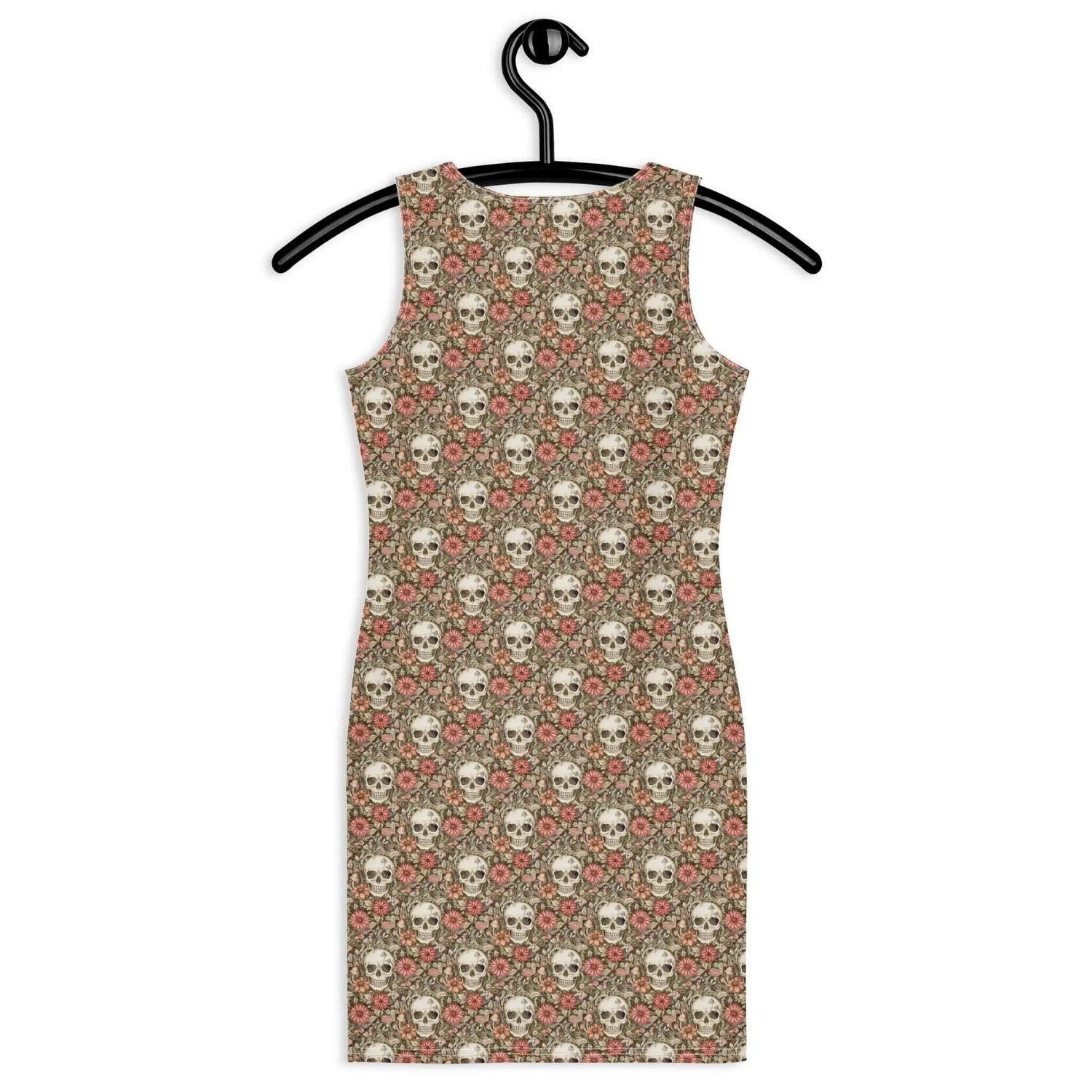 Bodycon dress, Sugar skull floral print all over design body fitted cute dinner night blazer sleeveless sexy stylish female above knee dress The Aurora Touch