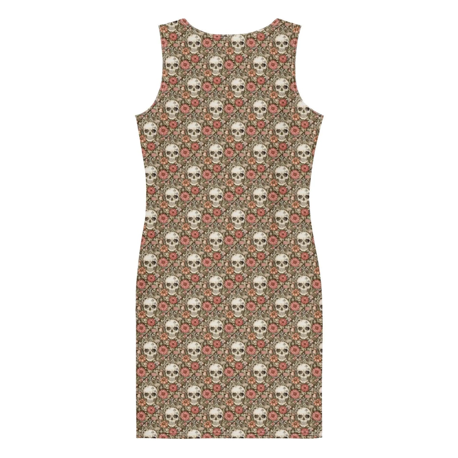 Bodycon dress, Sugar skull floral print all over design body fitted cute dinner night blazer sleeveless sexy stylish female above knee dress The Aurora Touch
