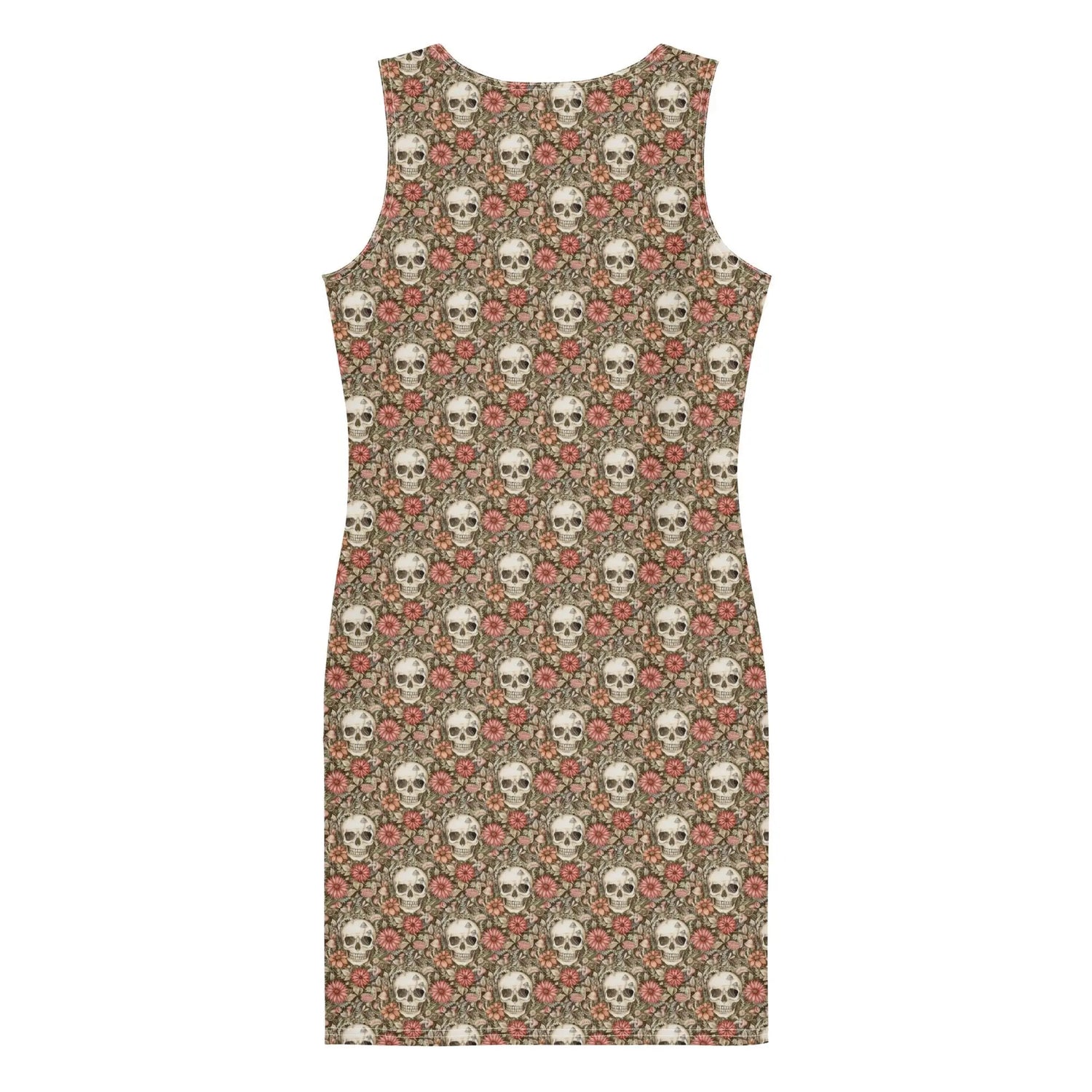 Bodycon dress, Sugar skull floral print all over design body fitted cute dinner night blazer sleeveless sexy stylish female above knee dress