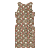 Bodycon dress, Sugar skull floral print all over design body fitted cute dinner night blazer sleeveless sexy stylish female above knee dress