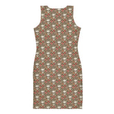 Bodycon dress, Sugar skull floral print all over design body fitted cute dinner night blazer sleeveless sexy stylish female above knee dress