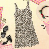 Skater Dress, female floral print pattern thigh above the knee length young lady clothing pretty sexy stylish flowy dress wear