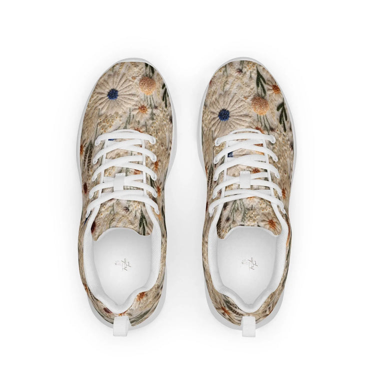 Women’s athletic shoes, Floral crotchet 3D pattern all over print walking everyday casual sports tennis school work shoe