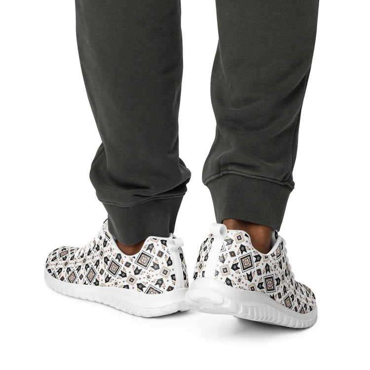 Men’s athletic shoes, Male tribal all over pattern print design comfy sporty walking jogging working casual stylish fashion sneaker shoes