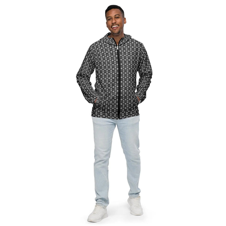 Men’s windbreaker, Male all over Native pattern print design stylish casual classy winter summer fall water resistant  light fabric jacket The Aurora Touch