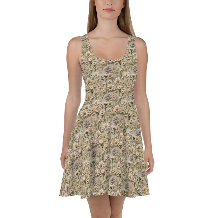 Skater Dress, beautiful multi floral pattern stylish fashion versatile family gathering office party dinner date any occasion cute dress
