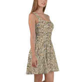 Skater Dress, beautiful multi floral pattern stylish fashion versatile family gathering office party dinner date any occasion cute dress