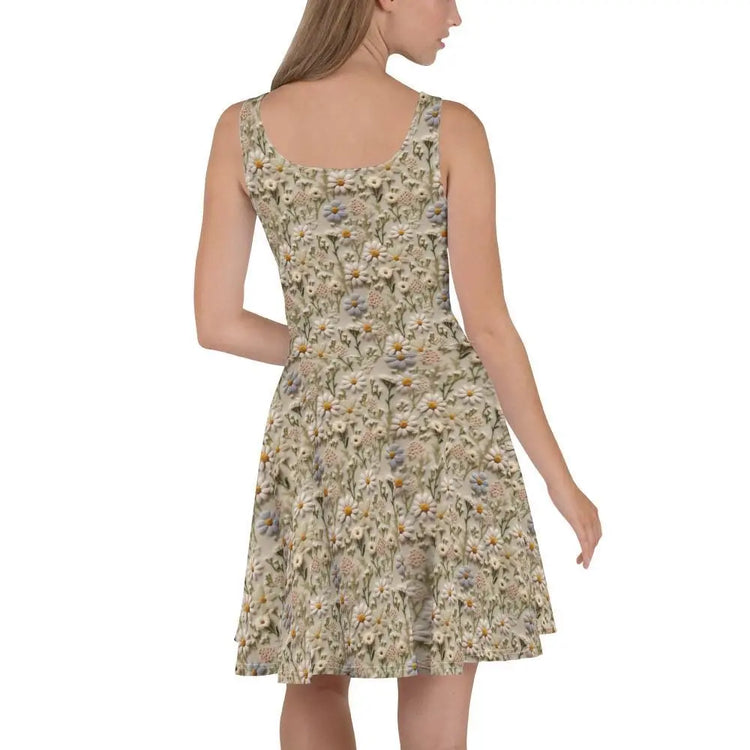Skater Dress, beautiful multi floral pattern stylish fashion versatile family gathering office party dinner date any occasion cute dress