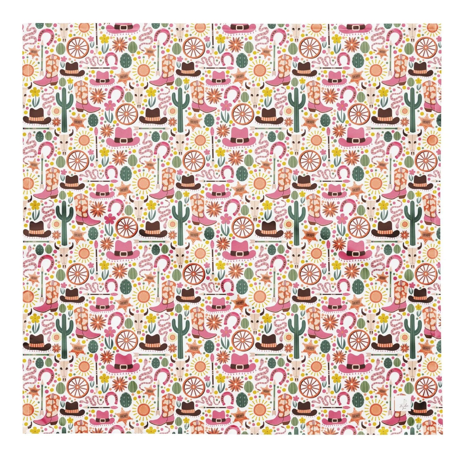 All-over print bandana, Cowboy country theme pattern stylish doggie lightweight pet scarf for lovable pet family member The Aurora Touch