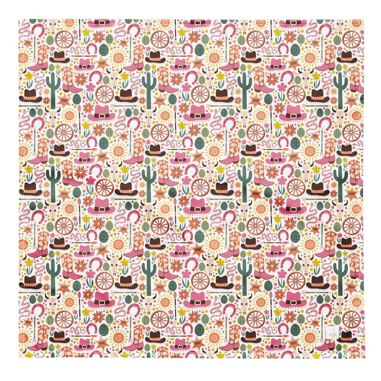 All-over print bandana, Cowboy country theme pattern stylish doggie lightweight pet scarf for lovable pet family member