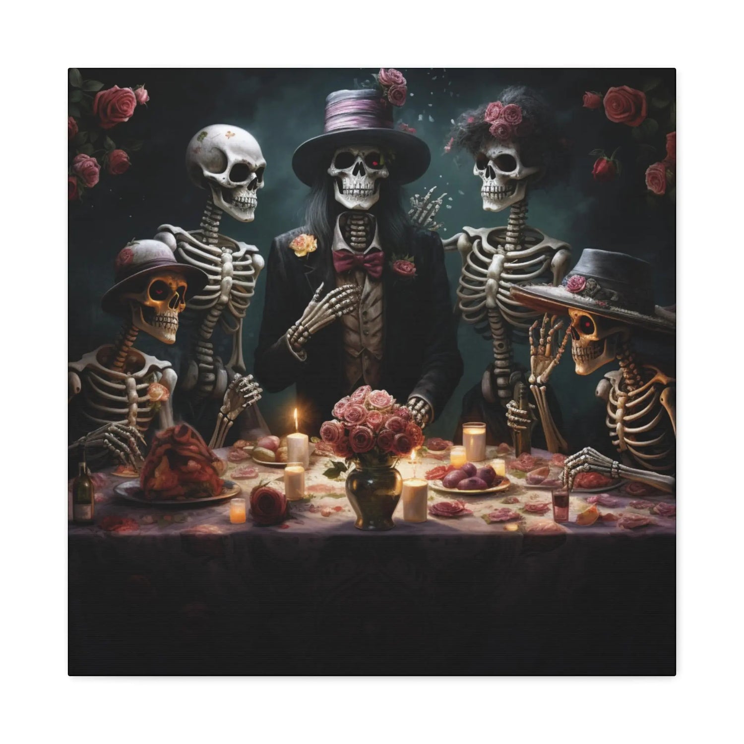 Canvas Gallery Wraps, Halloween day of the dead vibrant traditional portrait hallway lounge room home  decor cool unique wall art The Aurora Touch