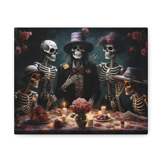 Canvas Gallery Wraps, Halloween day of the dead vibrant traditional portrait hallway lounge room home  decor cool unique wall art