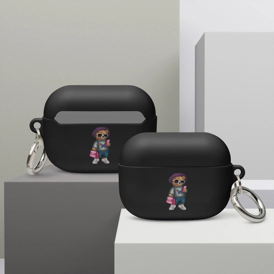 Rubber Case for AirPods®, Teddy Bear Fashion girl cute design ready for school airpods protective carrying case The Aurora Touch