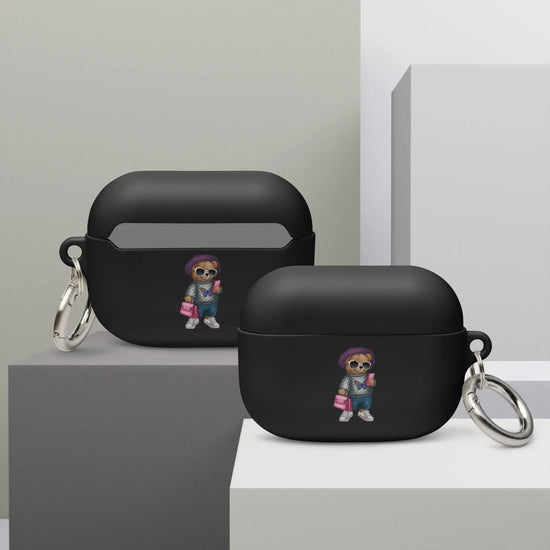 Teddy Bear fashion everyday cute airpods earphones hard protectivecarrying case