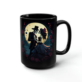 Black Mug, 15oz, Black Mug, Day of the Dead Dia de Los Muerto gothic artisic traditional Mexican art coffee tea beverag kitchen decor cup The Aurora Touch