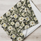 Throw Blanket, Floral all over print pattern soft velveteen relax couch bed travel stylish eye catching decorative chair gift throw.