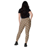 Leggings with pockets, Sugar skull day of the dead halloween themed fitted high waist all over pattern stretchy gym walking shopping pants The Aurora Touch