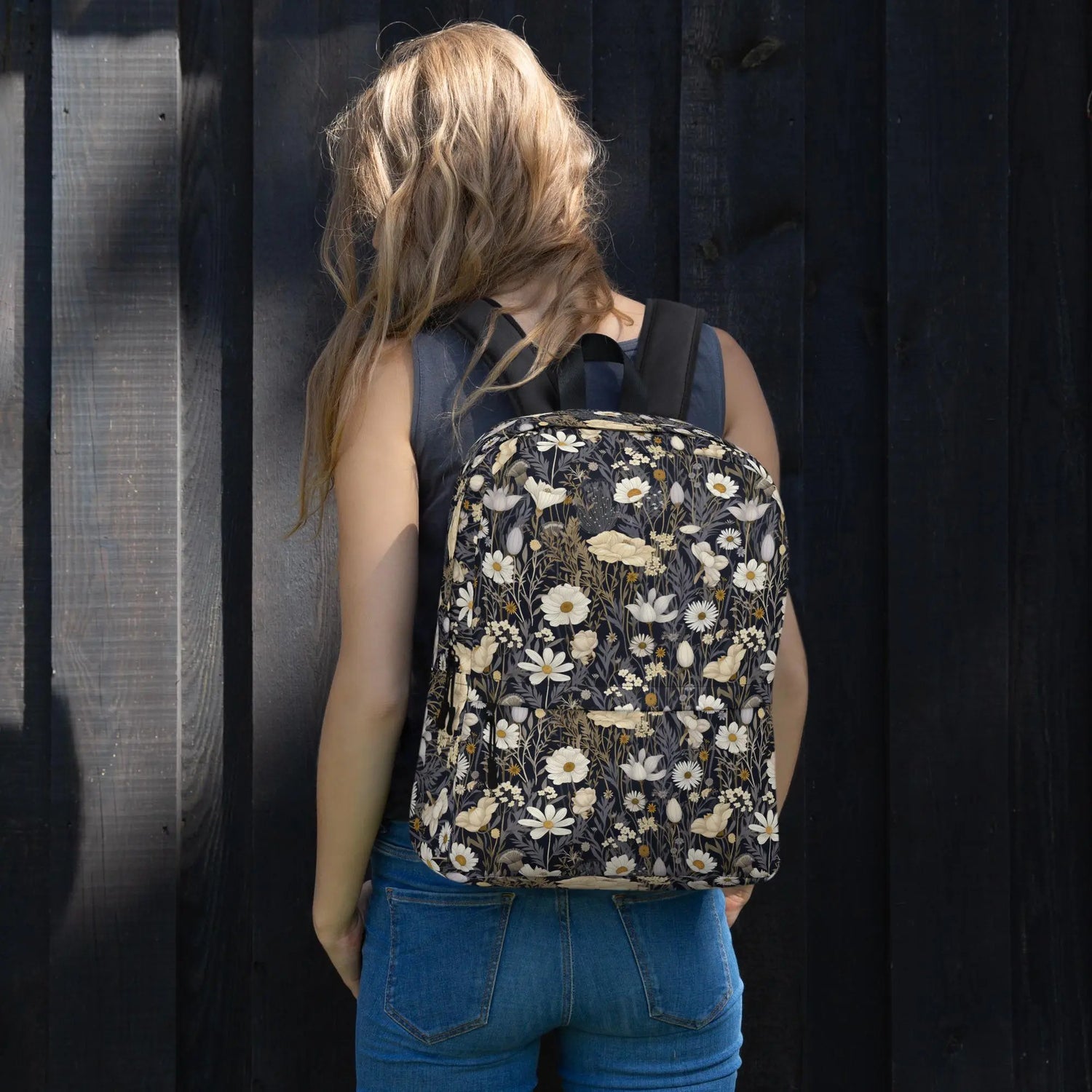 Backpack, Floral casual everday college university undergraduate high school student laptop computer water proof supply backpack The Aurora Touch