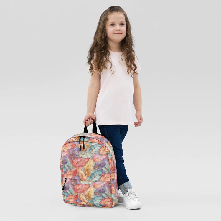 Backpack, Pastel color feather roomy stylish back to school college office work gym travel bicyclist hiking all purpse back pouch The Aurora Touch