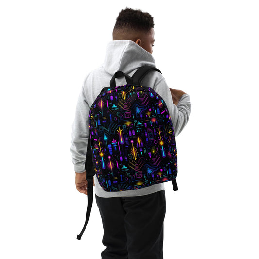 Minimalist Backpack, bright colorful digital  festival student fashion school all purpose backpack