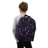 Minimalist Backpack, bright colorful digital  festival student fashion school all purpose backpack The Aurora Touch