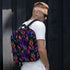 Backpack, Colorful neon psychadelic cool fun edm rave fashion festival style print tote back pack The Aurora Touch
