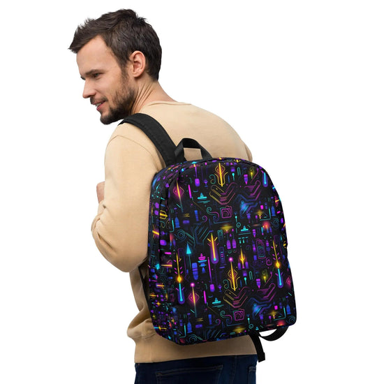 Minimalist Backpack, bright colorful digital  festival student fashion school all purpose backpack The Aurora Touch