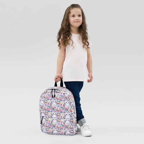 Cute Kitty Cat Backpack – AOP Child & Student Bag, Multipurpose School Backpack, Carrying Computer, Crayons, Markers, and Coloring Books The Aurora Touch