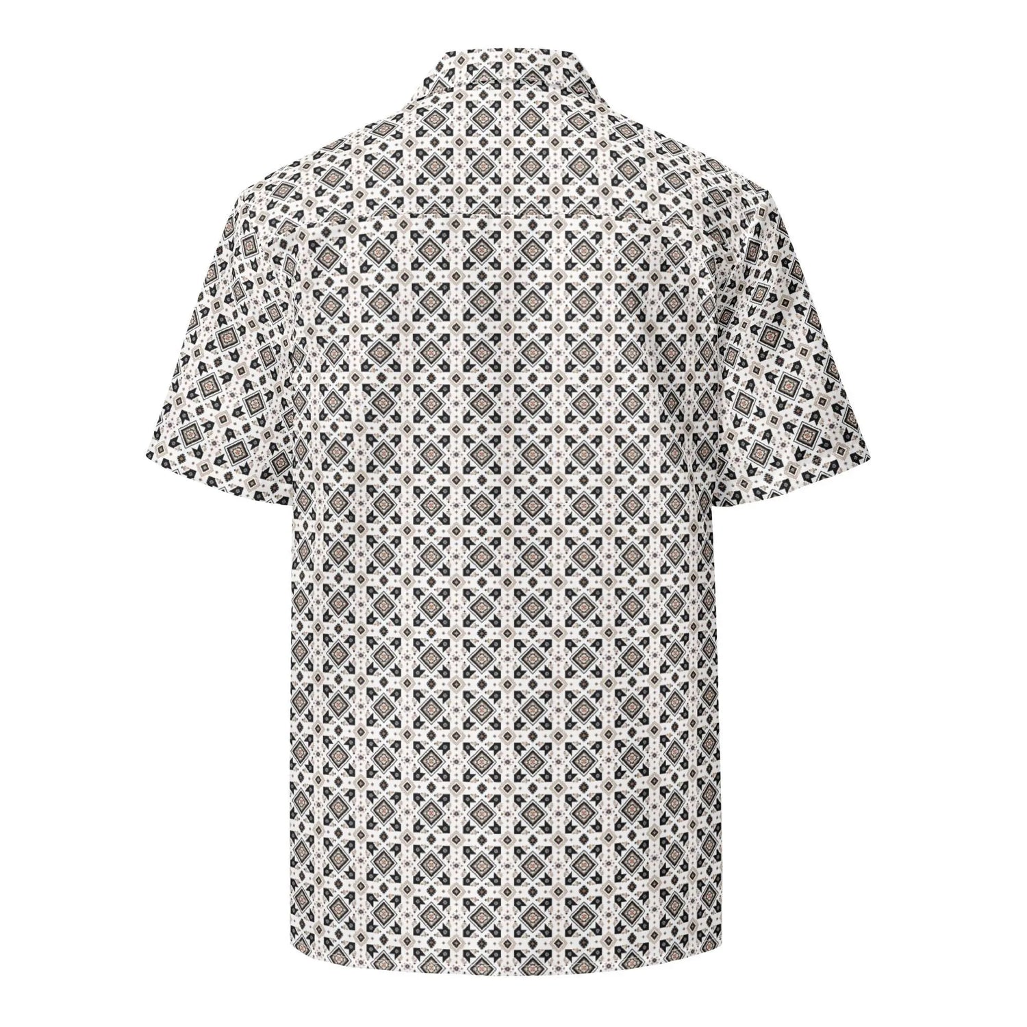 Unisex button shirt, Casual all over simple native print style everyday comfort design fashion clothing cotour comfort light wear for him