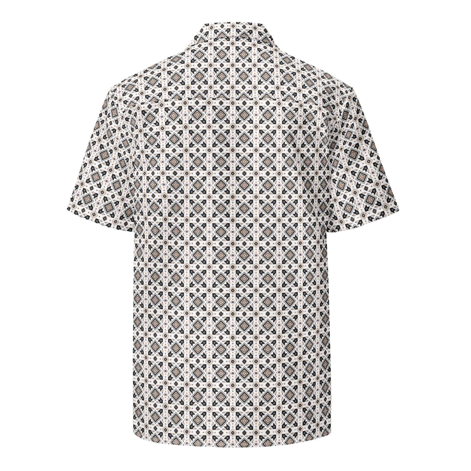 Unisex button shirt, Casual all over simple native print style everyday comfort design fashion clothing cotour comfort light wear for him