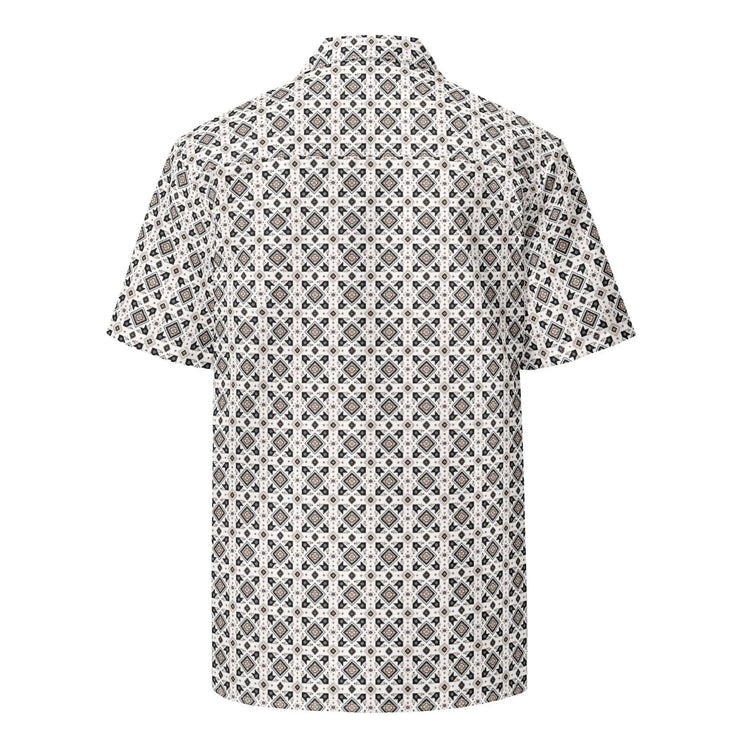 Unisex button shirt, Casual all over simple native print style everyday comfort design fashion clothing cotour comfort light wear for him