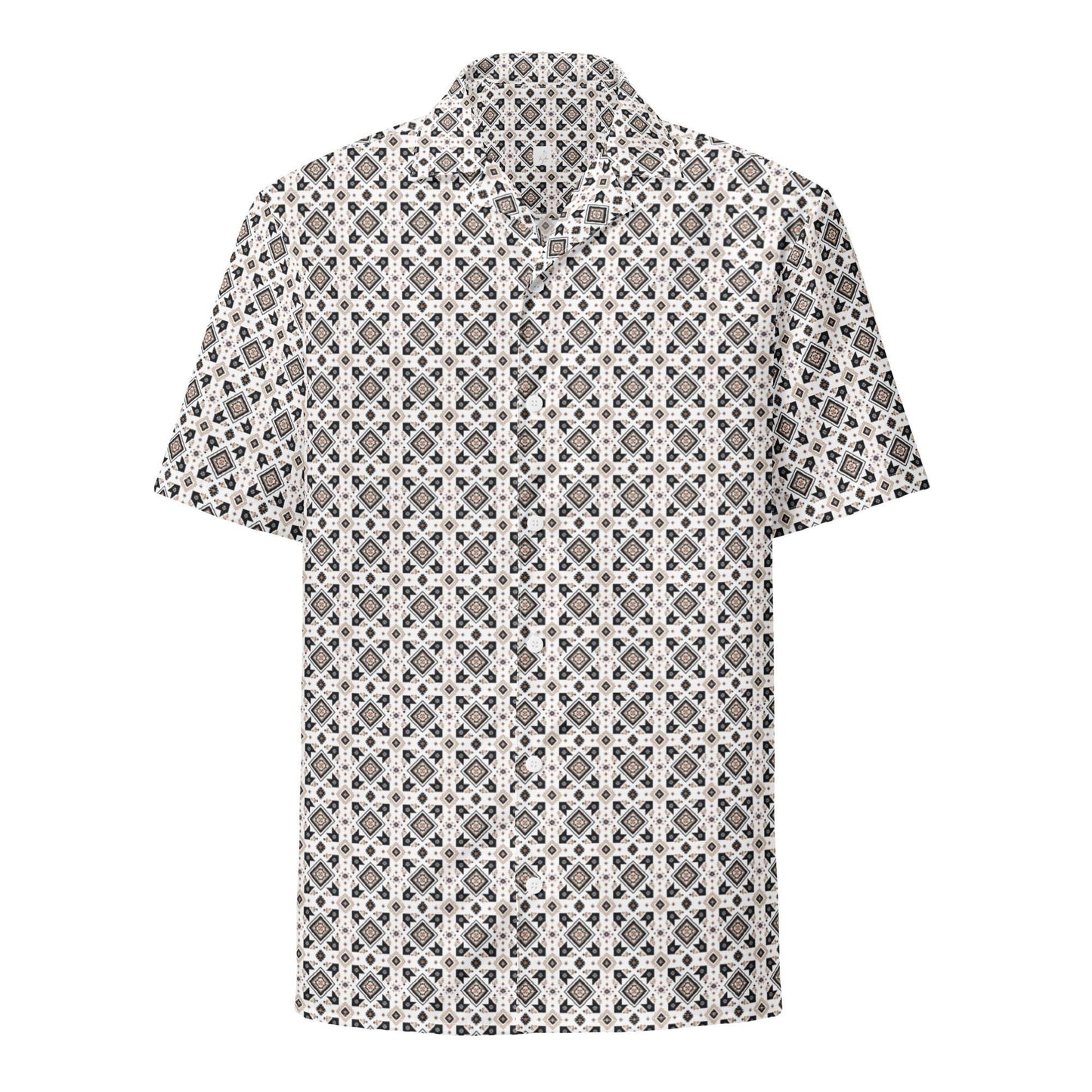 Unisex button shirt, Casual all over simple native print style everyday comfort design fashion clothing cotour comfort light wear for him
