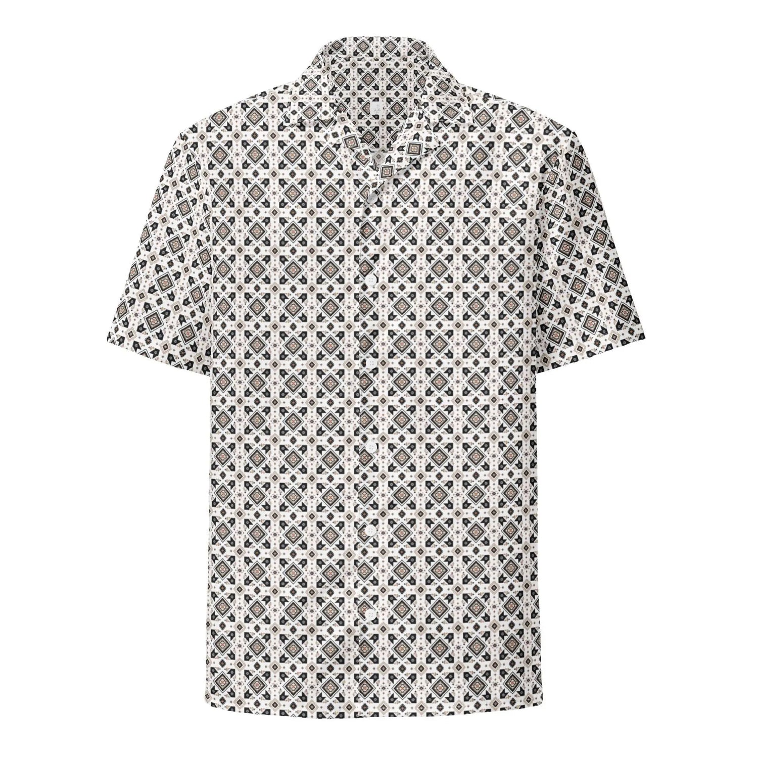 Unisex button shirt, Casual all over simple native print style everyday comfort design fashion clothing cotour comfort light wear for him