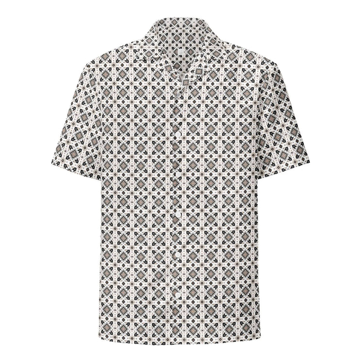 Unisex button shirt, Casual all over simple native print style everyday comfort design fashion clothing cotour comfort light wear for him