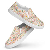 Women’s slip-on canvas shoes, Country style light color pattern vans style canvas casual stylish jean pairing adjustable soft female shoe
