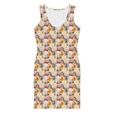 Floral all over print pattern art design casual dinner date party wear blazer fashion bodycon dress