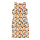 Floral all over print pattern art design casual dinner date party wear blazer fashion bodycon dress