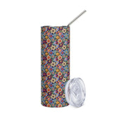 Stainless steel tumbler, floral crotchet AOP stylish tall drinking cup mug ideal for school work walking traveling driving and student gift The Aurora Touch