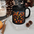 11oz Black Mug, Vibrant pumpkin halloween pattern design casual office everyday office home decorative cup The Aurora Touch
